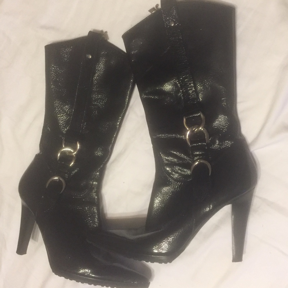 Nine West Women Patent Leather Boots sz 8M